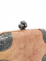Bottega Veneta Lizard Skin Metal Knot Clutch Accessory arcadeshops.com