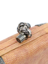 Bottega Veneta Lizard Skin Metal Knot Clutch Accessory arcadeshops.com