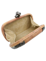 Bottega Veneta Lizard Skin Metal Knot Clutch Accessory arcadeshops.com