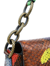 2017 Bottega Veneta Multicolor Snakeskin Chain Bag Accessory arcadeshops.com