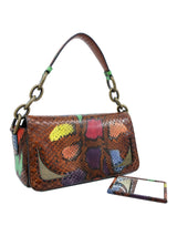 2017 Bottega Veneta Multicolor Snakeskin Chain Bag Accessory arcadeshops.com