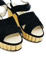 Salvatore Ferragamo Mae Suede Platform Sandal, 40 Accessory arcadeshops.com