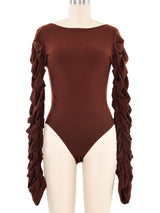 Bruce Terracotta Gathered Bodysuit Ensemble Suit arcadeshops.com