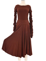 Bruce Terracotta Gathered Bodysuit Ensemble Suit arcadeshops.com