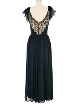 1940s Black Lace Bodice Gown Dress arcadeshops.com