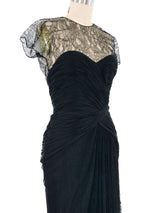 Ruched Lace Cocktail Dress Dress arcadeshops.com