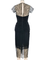 Ruched Lace Cocktail Dress Dress arcadeshops.com