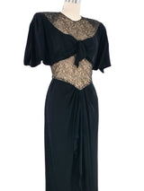 1940s Lettie Lee Lace Inset Gown Dress arcadeshops.com