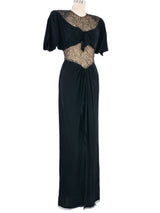 1940s Lettie Lee Lace Inset Gown Dress arcadeshops.com