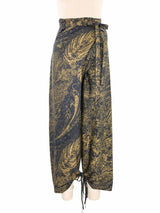 1977 Yves Saint Laurent Les Chinoises Metallic Printed Wrap Pants Bottom arcadeshops.com
