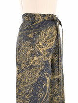 1977 Yves Saint Laurent Les Chinoises Metallic Printed Wrap Pants Bottom arcadeshops.com