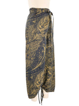 1977 Yves Saint Laurent Les Chinoises Metallic Printed Wrap Pants Bottom arcadeshops.com