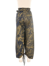 1977 Yves Saint Laurent Les Chinoises Metallic Printed Wrap Pants Bottom arcadeshops.com