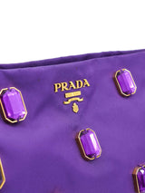 Prada Anemone Tessuto Pietre Jeweled Clutch Accessory arcadeshops.com
