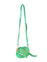 Moschino Dollar Sign Green Metallic Bag Accessory arcadeshops.com