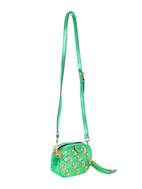 Moschino Dollar Sign Green Metallic Bag Accessory arcadeshops.com