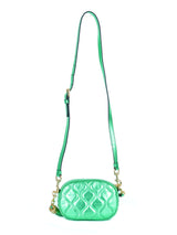 Moschino Dollar Sign Green Metallic Bag Accessory arcadeshops.com