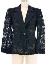 1991 Yves Saint Laurent Lace Blazer Jacket arcadeshops.com