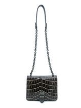 2017 Bottega Veneta Embossed Crocodile Accordion Chain Bag Accessory arcadeshops.com