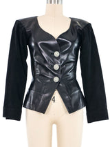 1990 Yves Saint Laurent Suede Sleeve Leather Jacket Jacket arcadeshops.com