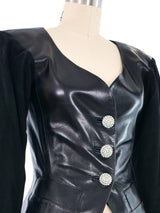 1990 Yves Saint Laurent Suede Sleeve Leather Jacket Jacket arcadeshops.com
