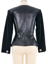 1990 Yves Saint Laurent Suede Sleeve Leather Jacket Jacket arcadeshops.com