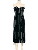 Helen Storey Strapless Rhinestone Embellished Velvet Dress Dress arcadeshops.com