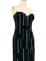 Helen Storey Strapless Rhinestone Embellished Velvet Dress Dress arcadeshops.com