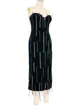 Helen Storey Strapless Rhinestone Embellished Velvet Dress Dress arcadeshops.com