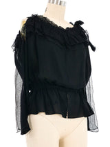 2000s Yves Saint Laurent Off the Shoulder Blouse Top arcadeshops.com