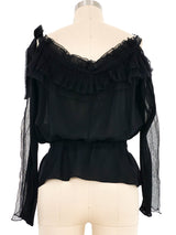 2000s Yves Saint Laurent Off the Shoulder Blouse Top arcadeshops.com