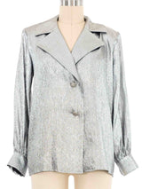 1980s Yves Saint Laurent Silver Lame Top Top arcadeshops.com