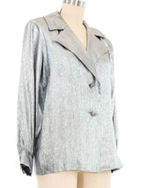 1980s Yves Saint Laurent Silver Lame Top Top arcadeshops.com