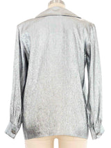 1980s Yves Saint Laurent Silver Lame Top Top arcadeshops.com