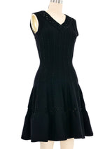 Alaia Black Metallic Trimmed Fit And Flare Mini Dress Dress arcadeshops.com
