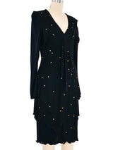 1980s Studded Tiered Jersey Dress Dress arcadeshops.com