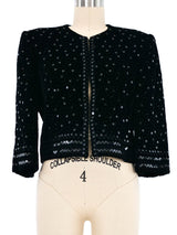 1990s Celine Sequin Velvet Cropped Jacket Jacket arcadeshops.com
