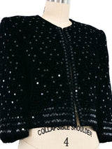 1990s Celine Sequin Velvet Cropped Jacket Jacket arcadeshops.com