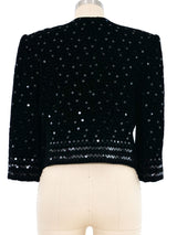 1990s Celine Sequin Velvet Cropped Jacket Jacket arcadeshops.com