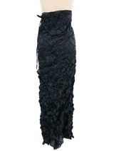 Krizia Black Crinkle Wrap Skirt Bottom arcadeshops.com