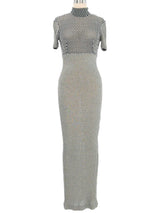 Ozbek Metallic Knit Maxi Dress Ensemble Suit arcadeshops.com