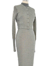 Ozbek Metallic Knit Maxi Dress Ensemble Suit arcadeshops.com