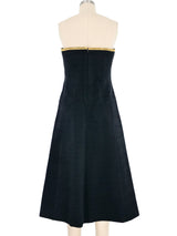 Mary McFadden Strapless Quilted Metallic Trim Dress Dress arcadeshops.com