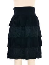 Valentino Layered Knit And Lace Skirt Ensemble Suit arcadeshops.com
