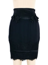 Moschino Pleated Chiffon Bow Accent Skirt Bottom arcadeshops.com