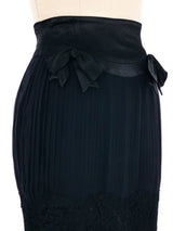 Moschino Pleated Chiffon Bow Accent Skirt Bottom arcadeshops.com