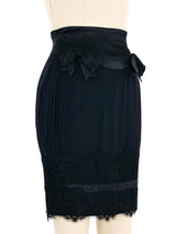 Moschino Pleated Chiffon Bow Accent Skirt Bottom arcadeshops.com