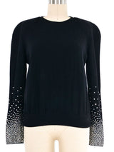 Valentino Crystal Sleeve Sweater Top arcadeshops.com