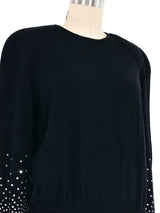 Valentino Crystal Sleeve Sweater Top arcadeshops.com