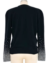 Valentino Crystal Sleeve Sweater Top arcadeshops.com